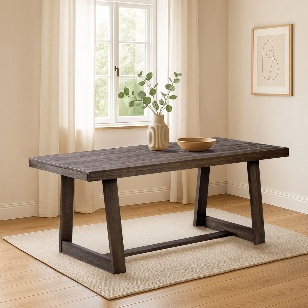 Plank+Beam Classic 72 Inch Dining Table, Rectangular, Pecan Wirebrush