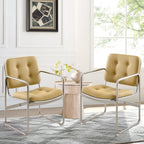 MALOL Dining Chairs Set of 4, Upholstered Kitchen & Dining Room Chairs with Curved Back and Bronze Metal Legs, Comfortable Modern Dining Side Chairs for Dining Room, Kitchen, Brown