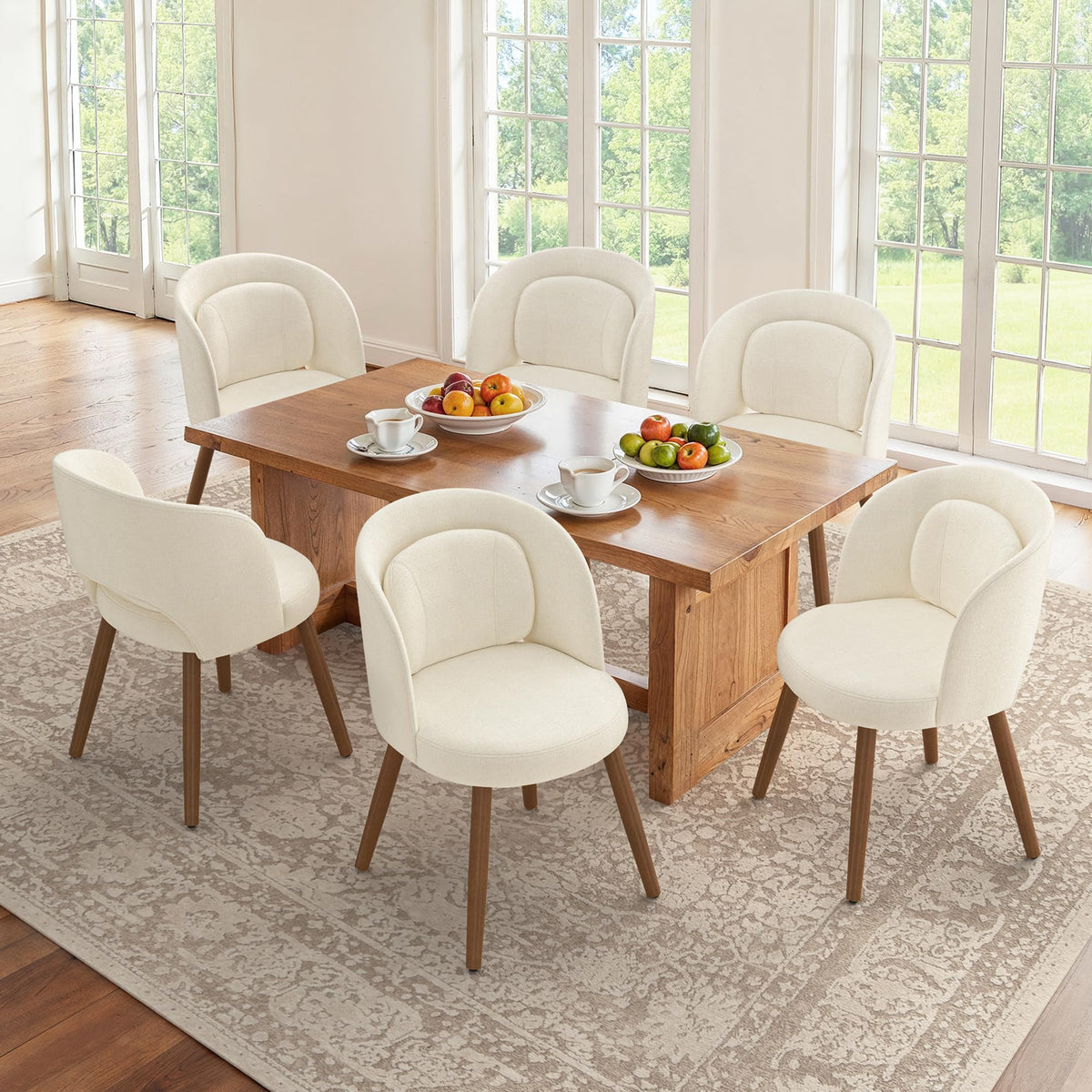 LUE BONA Dining Chairs Set of 4 with Lumbar Support, Green