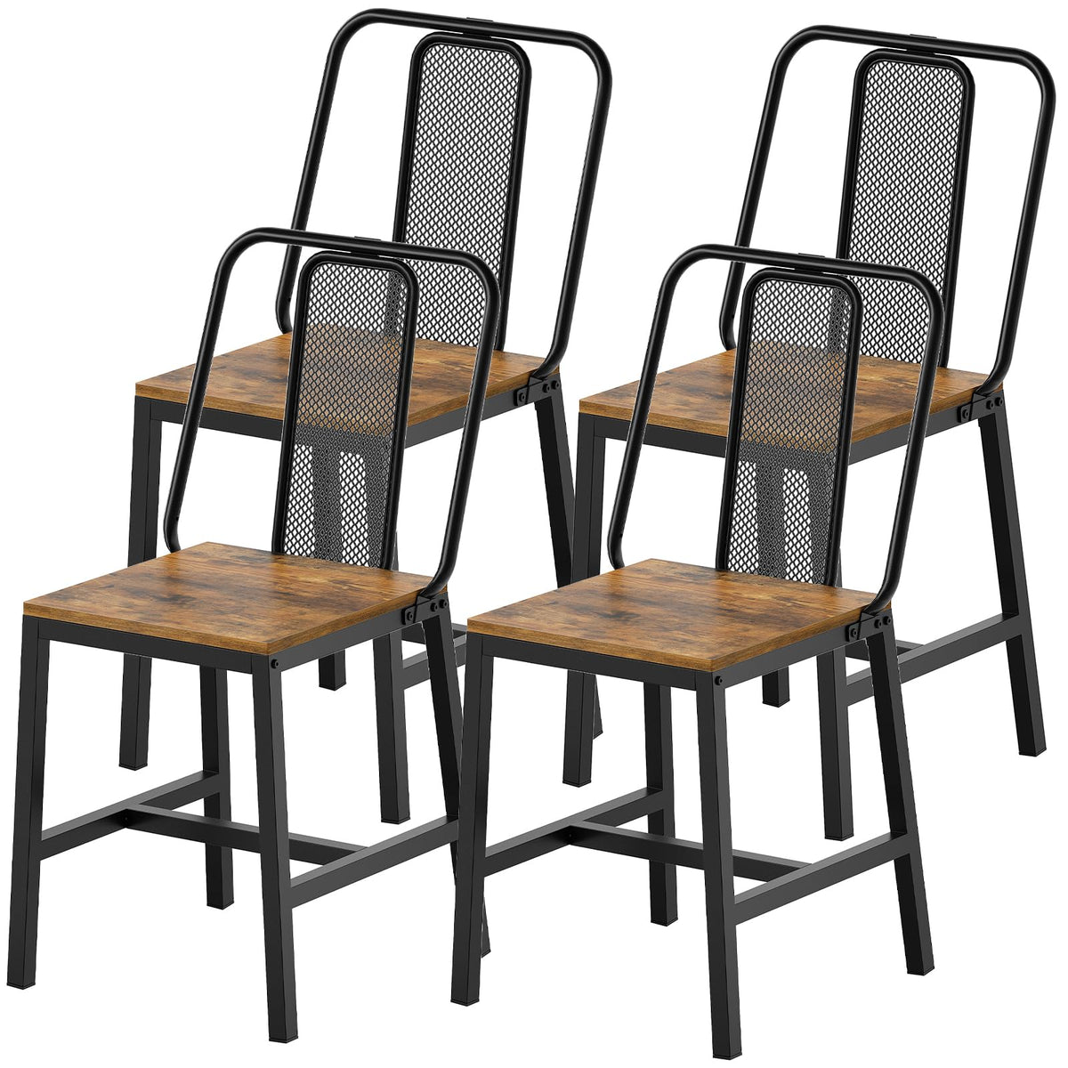 YATINEY Dining Chairs Set of 4, Farmhouse Kitchen Room Chairs, Rustic
