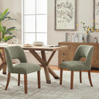 VKNOW Dining Chairs Set of 4, Fabric Dining Chairs, Green