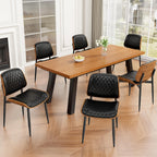 REONEY Dining Chairs Set of 2, Mid-Century Modern Kitchen Chairs, Black
