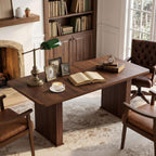 LEYAOYAO Extendable Dining Table for 4-6, 63"–79" with Fluted Base(Walnut)