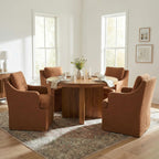 VKNOW Upholstered Dining Chairs Set of 2, Dining Room Chairs with Casters