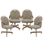 Chromcraft Bailey 4pc Swivel Kitchen Dining Chair - Light Sand-Chestnut