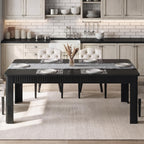 MapleGrace 70" Rectangle Dining Table for 6-8, Wooden Kitchen Table, Black