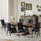 COLAMY Wingback Upholstered Dining Chairs Set of 4, Fabric Side Dining Room Chairs with Tufted Button, Living Room Chairs for Home Kitchen Resturant- Beige
