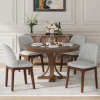 MALOL Wooden Dining Chairs Set of 6, Upholstered Kitchen & Dining Room Chairs with Thickened Wooden Legs, Farmhouse Side Chairs, Beige