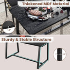 GIANTEX 63" Large Dining Table for 4-6, Mid-Century Kitchen Table w/Heavy-Duty Metal Frame & Anti-Slip Foot Pads, Rectangular Dinner Table for Dining Room Living Room (Rectangular, Black)