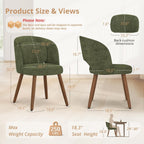 LUE BONA Dining Chairs Set of 4 with Lumbar Support, Green