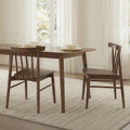 CHITA Soild Wood Dining Chairs Set of 4, Oak Wood Kitchen Chairs, Walnut