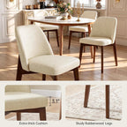 Usaint Modern Wooden Dining Chairs Set of 4 with Rubberwood Legs，Beige