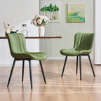 YOUNUOKE Dining Chairs Set of 2 Mid-Century Modern Kitchen Chairs Khaki