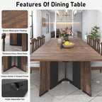 Hlivelood 94Inch Large Dining Table for 8 10 People,Wooden Rectangular Kitchen Table W/Waterproof Tabletop,Large Rectangle Furniture W/Adjustable Legs,Brown Dinner Table for Kitchen Dining Room(94IN)