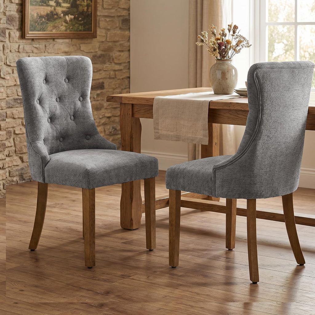 Upholstered Dining Chairs Set of 4 for Dining Room Kitchen (Beige,4)