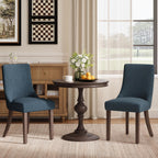MALOL Wooden Dining Chairs Set of 6, Upholstered Kitchen & Dining Room Chairs with Solid Wood Legs Curved Backrest Farmhouse Accent Chair for Dining/Kitchen/Living Room, Camel
