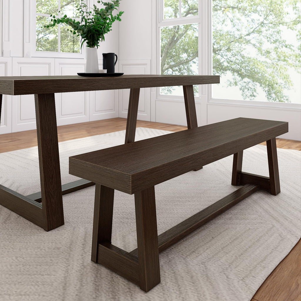 Plank+Beam Classic 72 Inch Dining Table, Rectangular, Pecan Wirebrush