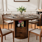 47" Round Dining Table, Walnut