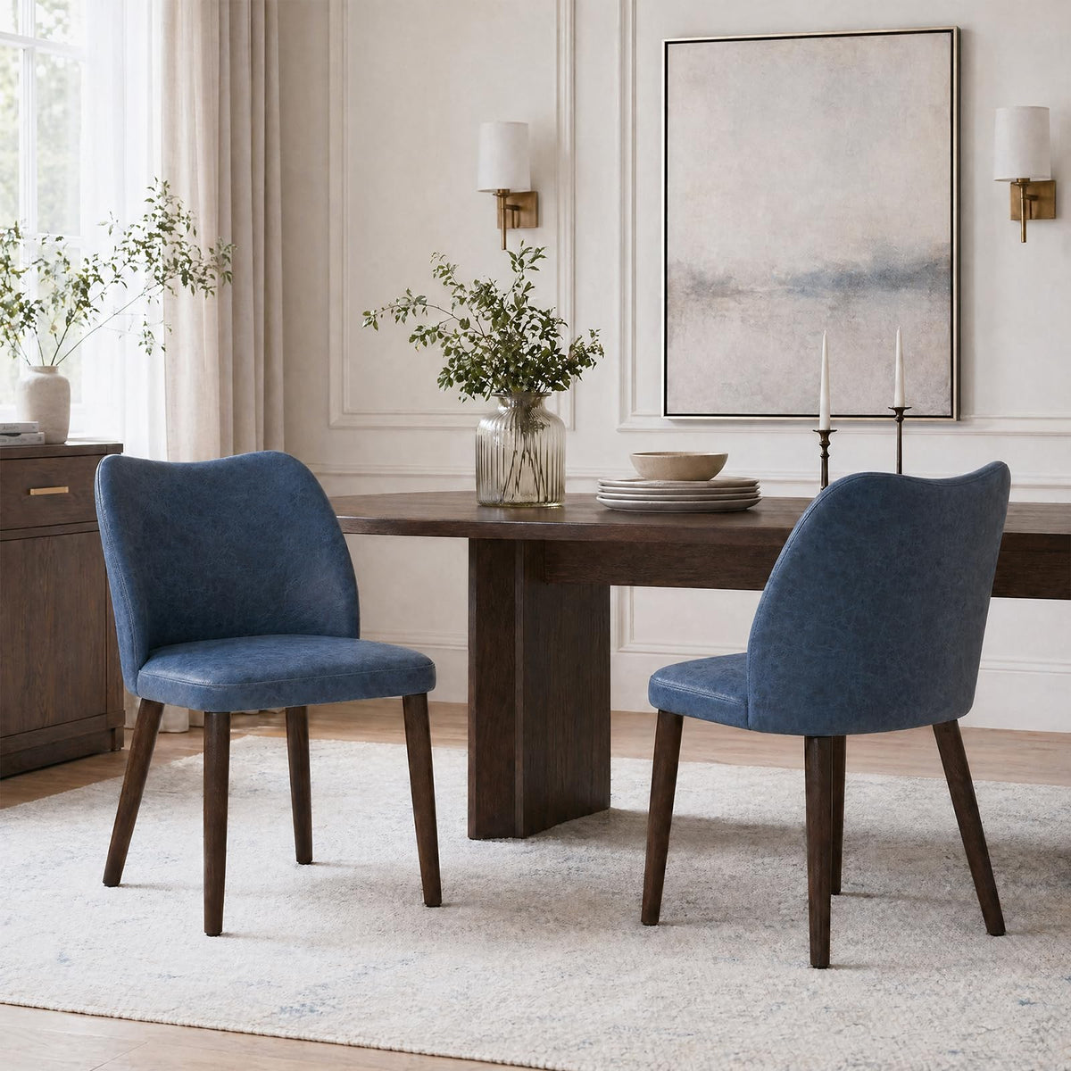 MALOL Dining Chairs Set of 6, Upholstered Fabric Kitchen Chairs with Curved Back, Padded Seat and Solid Wood Legs, Modern Dining Chair for Kitchen Dining Room, Camel