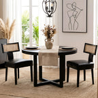HNY Mid Century Modern Dining Chairs Set of 4, Upholstered Linen Kitchen & Dining Room Chairs with Ergonomic Curved Backrest, Solid Wood Legs, Farmhouse Accent Chair for Home, Apartment, Beige