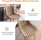 YOUNUOKE Dining Chairs Set of 2 Mid-Century Modern Kitchen Chairs Khaki