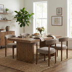 VKNOW Wooden Dining Chairs Set of 4 with Walnut Wood Legs and Curved Back