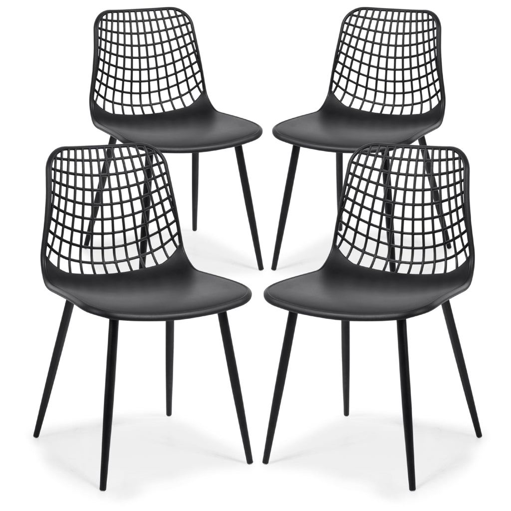 Poly & BARK Isla Modern Kitchen Chairs Set of 4 - Plastic Dining Chair with Metal Legs - Quick Assembly Simple Cafe Chairs Plastic for Indoor or Outdoor - Pistachio Green