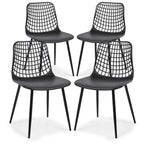 Poly & BARK Isla Modern Kitchen Chairs Set of 4 - Plastic Dining Chair with Metal Legs - Quick Assembly Simple Cafe Chairs Plastic for Indoor or Outdoor - Pistachio Green