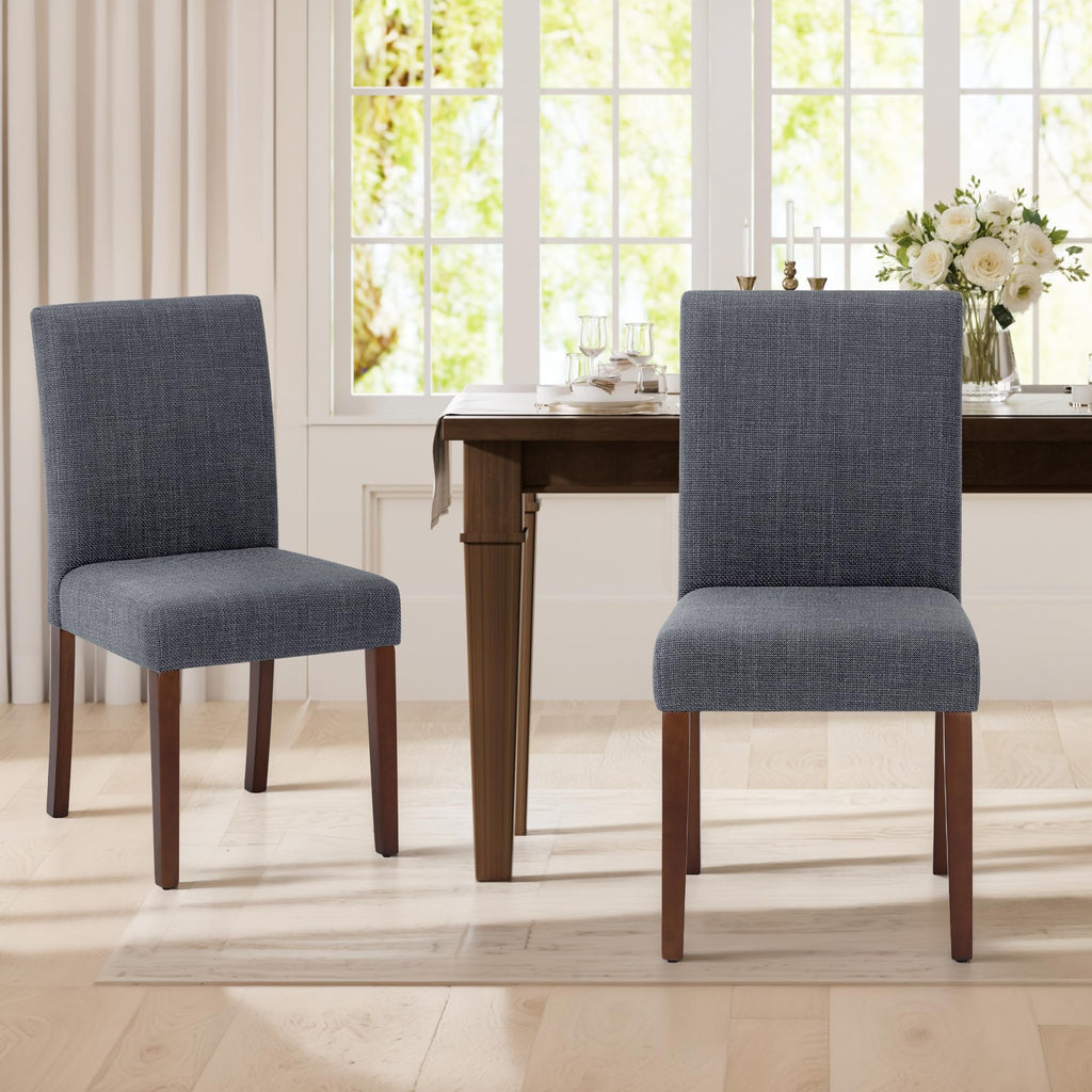 MALOL Upholstered Dining Chairs Set of 4, Fabric Dining Room Chairs, Modern Wooden Dining Chair, Kitchen Side Chairs, Farmhouse Dinner Chair with High Back for Kitchen, Beige
