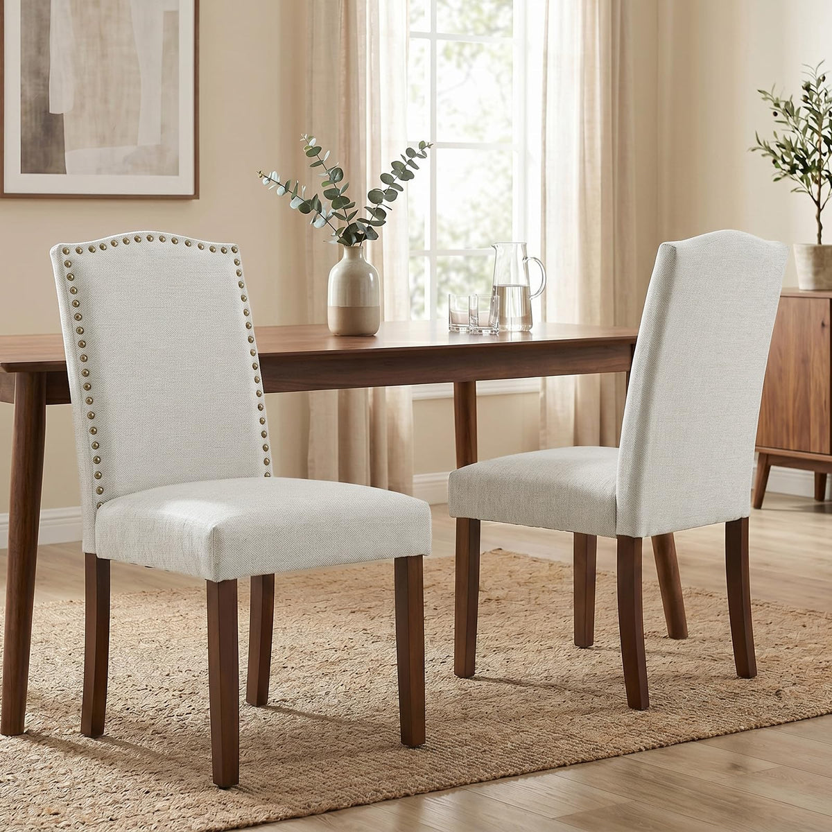 Upholstered Dining Chair Set of 6, PU Leather Kitchen Chair