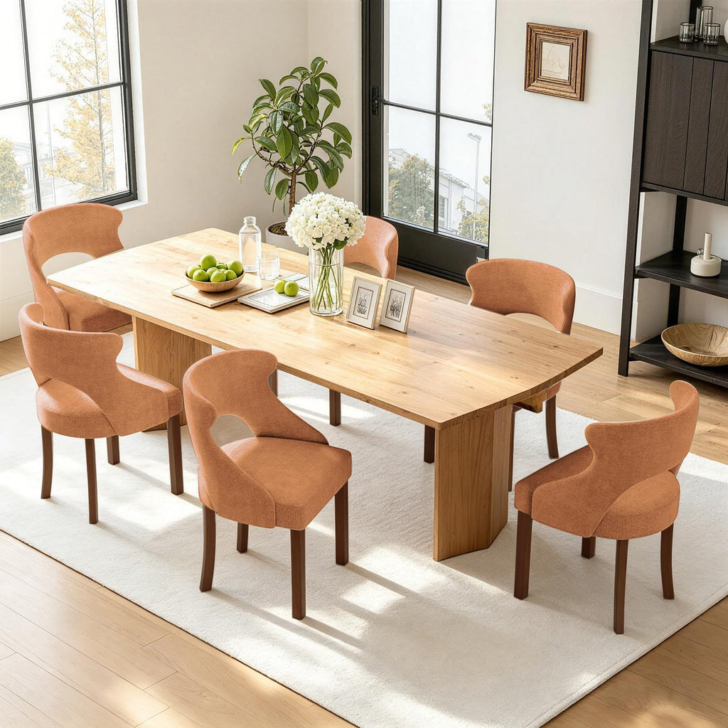 Wooden Dining Chairs Set of 4,Modern Fabric Upholstered Dining Room Chair Kitchen Side Chairs with Solid Wood Legs,Mid Century Farmhouse Dinner Chairs for Kitchen Dining Room,Restaurant,Green