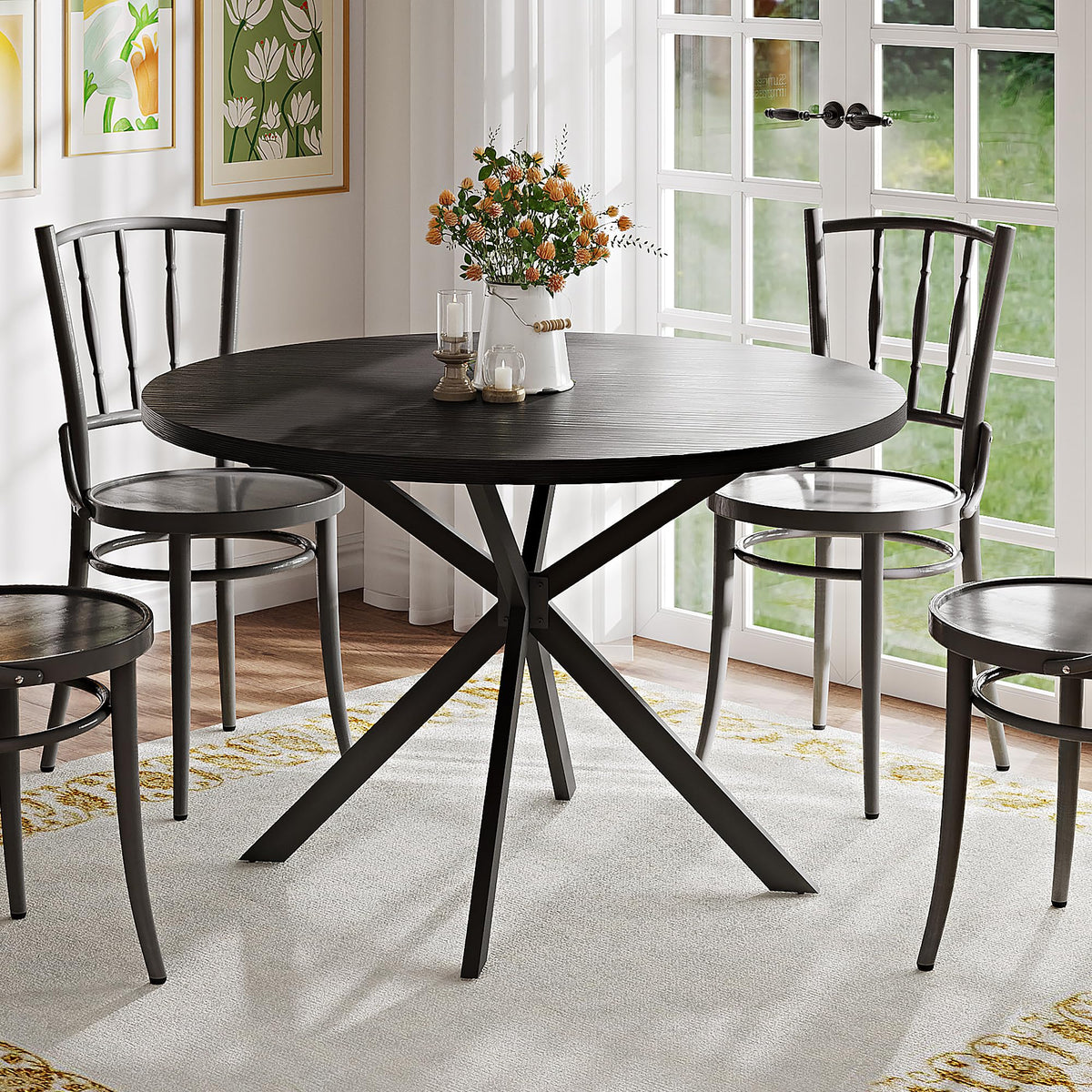 ChooChoo 47.2 Inch Round Dining Table for 4