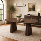 40"-71" Expandable Dining Table for 4 6 8 with Slatted Table Legs