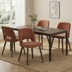 Usaint Wooden Dining Chairs Set of 4, Fabric Dining Room Chairs, Green