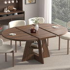 47.2"-63" Extendable Round Dining Table for 4-8, Kitchen Table