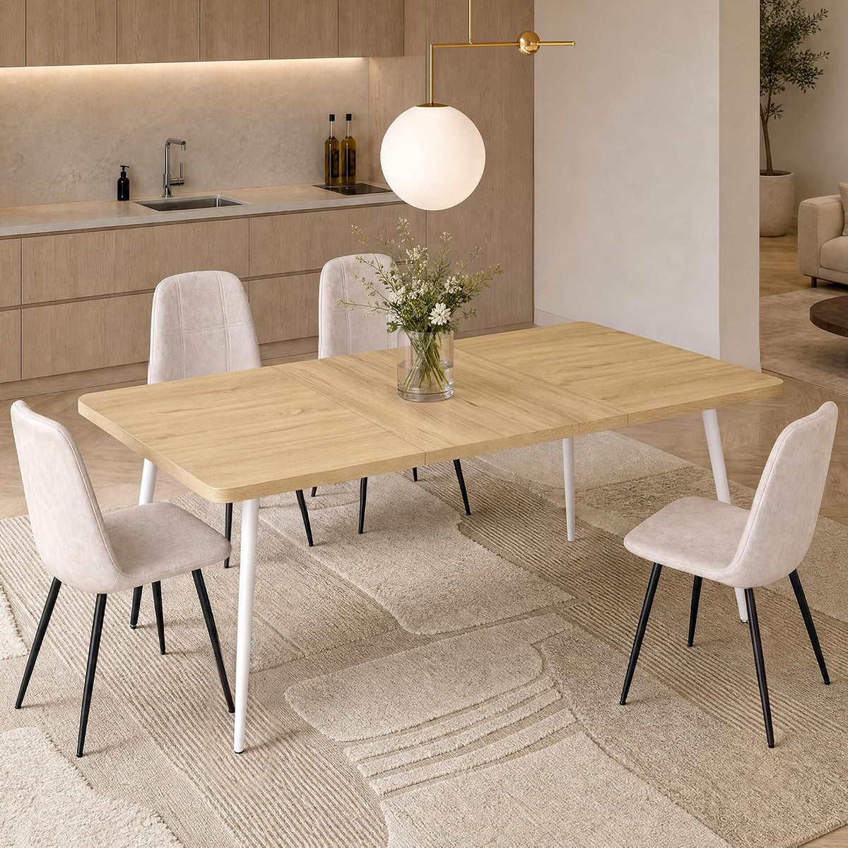 VASAGLE 70.9" Dining Table for 6-8 People, Modern Kitchen Table