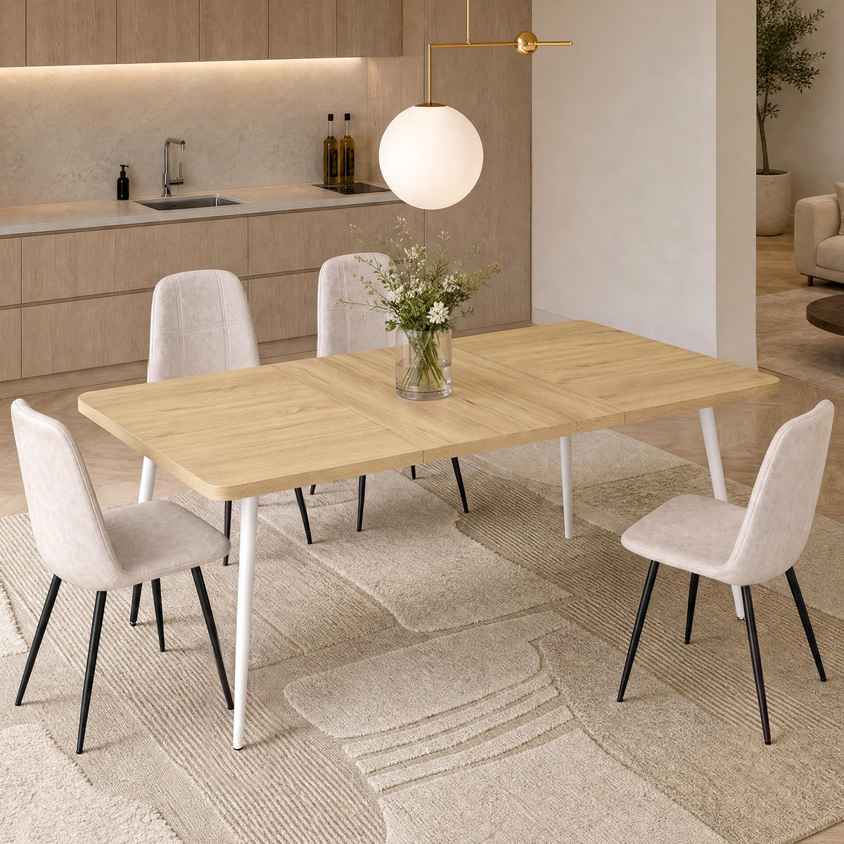 VASAGLE 70.9'' Dining Table for 4-8 People, Kitchen Table