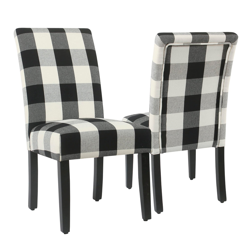 HomePop Parsons Classic Upholstered Accent Dining Chair, Set of 2, Suri Blue