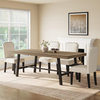 GarveeHome Industrial Dining Table for 6-8 People, 70.87" Long Large Kitchen Table with Sturdy Metal Frame, Rectangular Counter for Dinner, Kitchen, Dining Room (Natural, 71" Non-extendable)