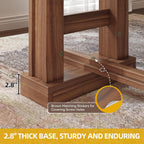 DWVO 70" Farmhouse Rectangular Dining Table for 6-8, Wooden, Dark Walnut