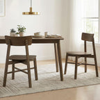 CHITA Soild Wood Dining Chairs Set of 4, Oak Wood Kitchen Chairs, Walnut