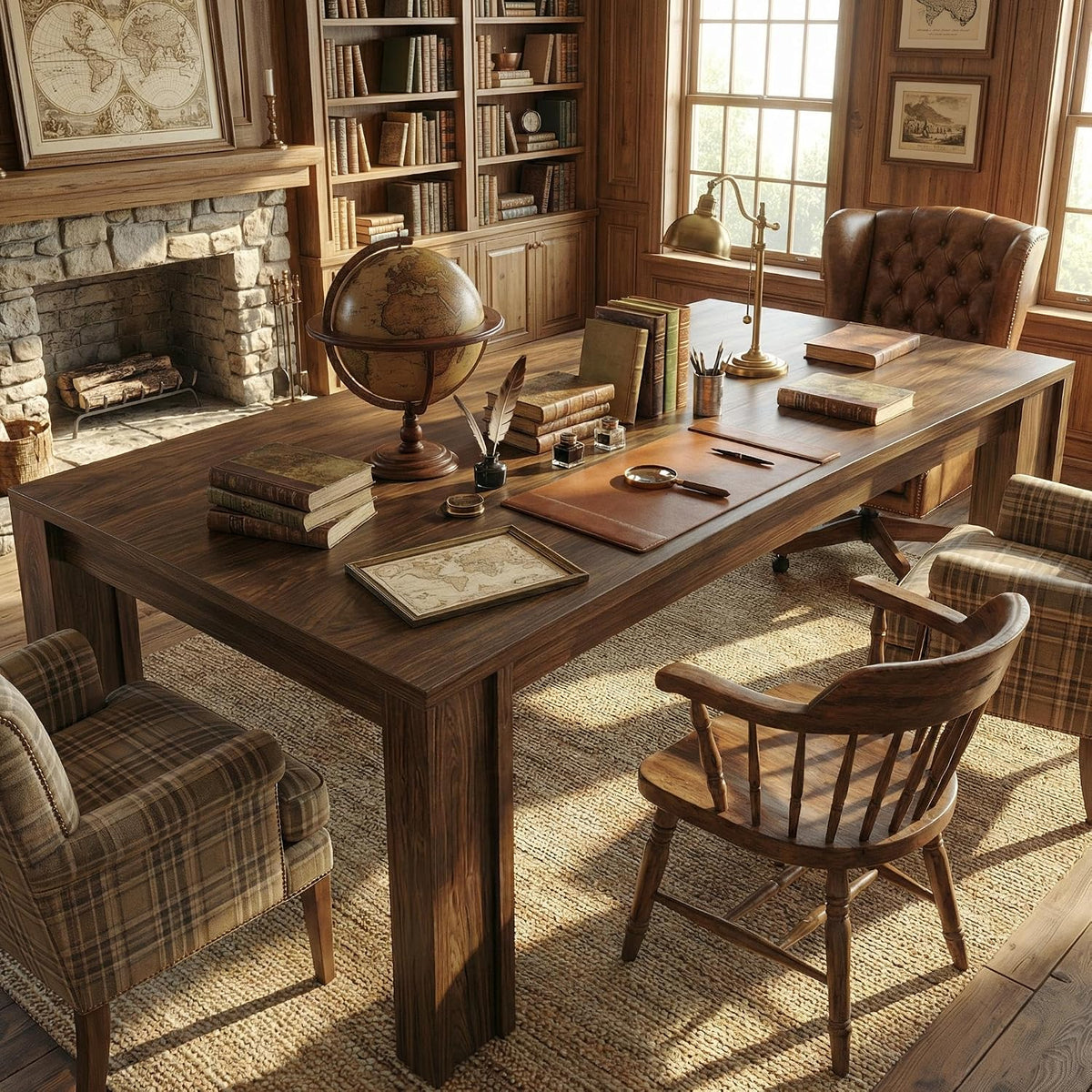 Garvee 71" Farmhouse Dining Table for 4-6, Kitchen Table w/Thick Tabletop, Wood Strip Base, Wider Legs, Large Rectangular Dining Room Table for Kitchen, Apartment & Family Gatherings, Walnut