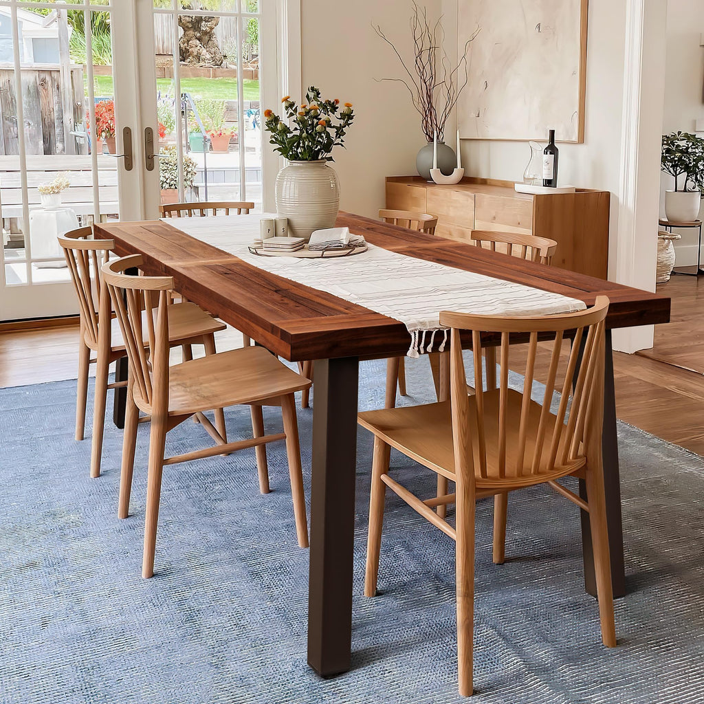 Devoko 6 Person Acacia Wood Dining Table for Kitchen,Natural