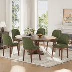 MALOL Wooden Dining Chairs Set of 6, Upholstered Kitchen & Dining Room Chairs with Thickened Wooden Legs, Farmhouse Side Chairs, Beige
