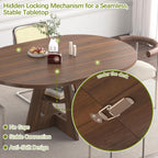 47.2"-63" Extendable Round Dining Table for 4-8, Kitchen Table