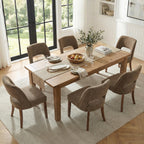 keoni Wooden Dining Chairs Set of 4 with Black Rubberwood Legs and Backrest