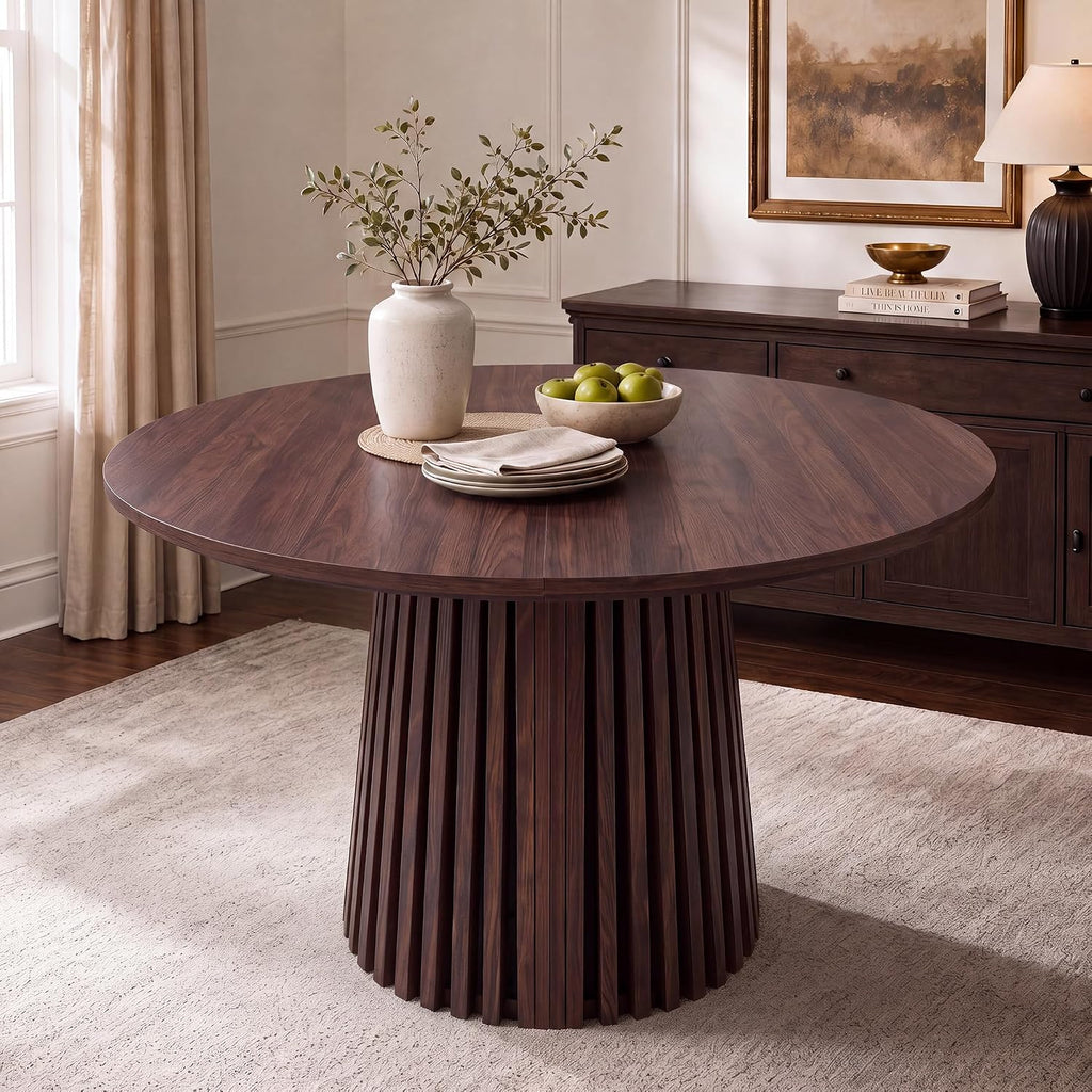 40"-71" Expandable Dining Table for 4 6 8 with Slatted Table Legs