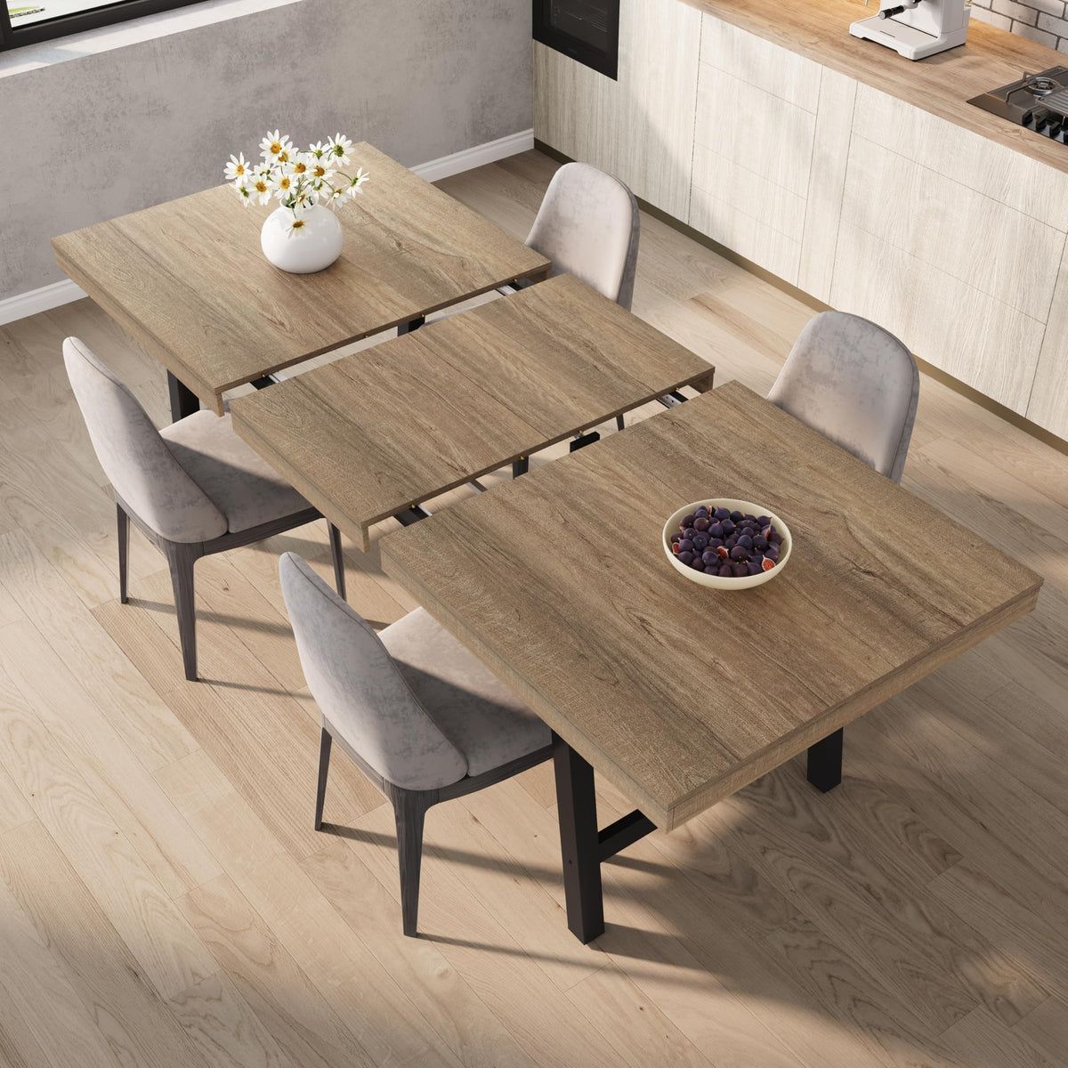 Garvee 79" Heavy Duty Kitchen Table, Rustic Dining Table, Brown