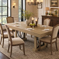 IDEALHOUSE Wooden Dining Table for 6-8 People with 2 Large Drawers, 71 in Long Farmhouse Rectangular Kitchen Dining Table & Thick Table Top, Sturdy Frame, for Big Family, Dinette, Rustic Gray