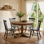 Windsor Dining Chairs Set of 6, Spindle Back Wooden Chairs